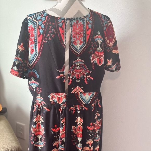 Women’s Rosegal Boho Maxi Dress Size 16 Black Multicolor Print - Picture 6 of 11